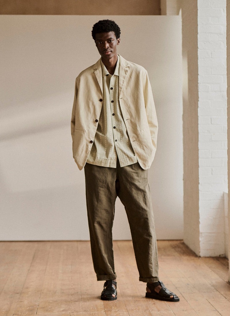 Alfie Overdyed Stripe Pants | Fawn