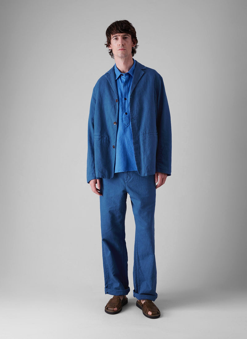 Rory Cotton Linen Drawstring Pants | Washed Indigo