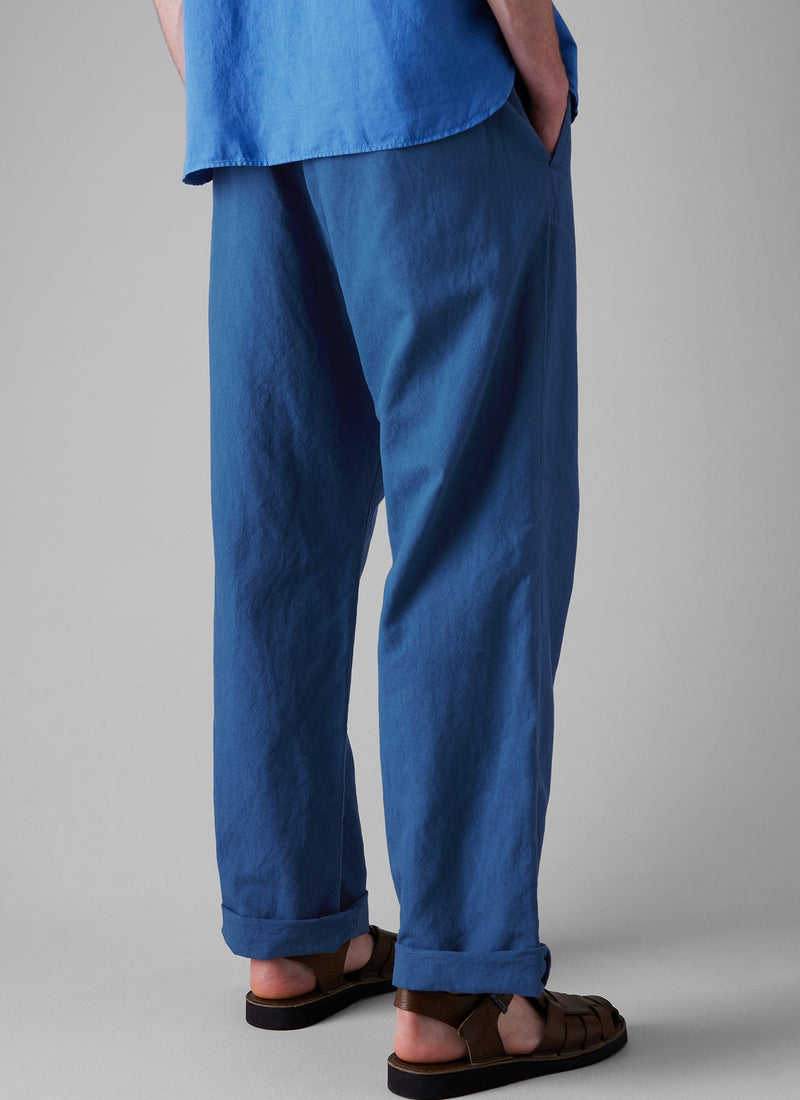 Rory Cotton Linen Drawstring Pants | Washed Indigo