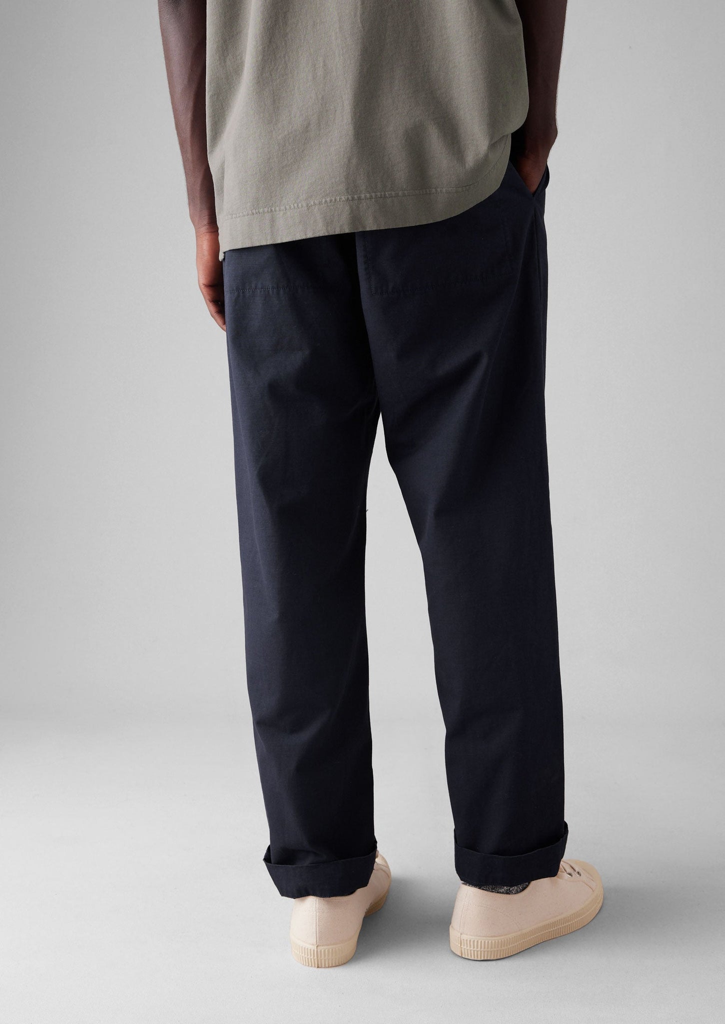 Otto Cotton Pleat Pants | Navy