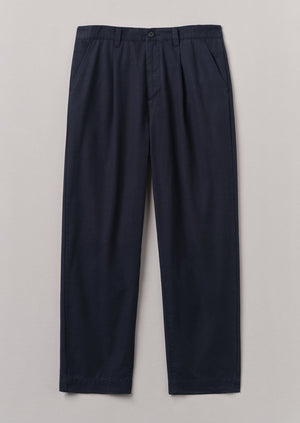 Otto Cotton Pleat Pants | Navy