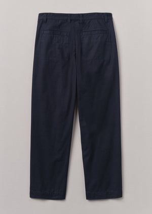 Otto Cotton Pleat Pants | Navy