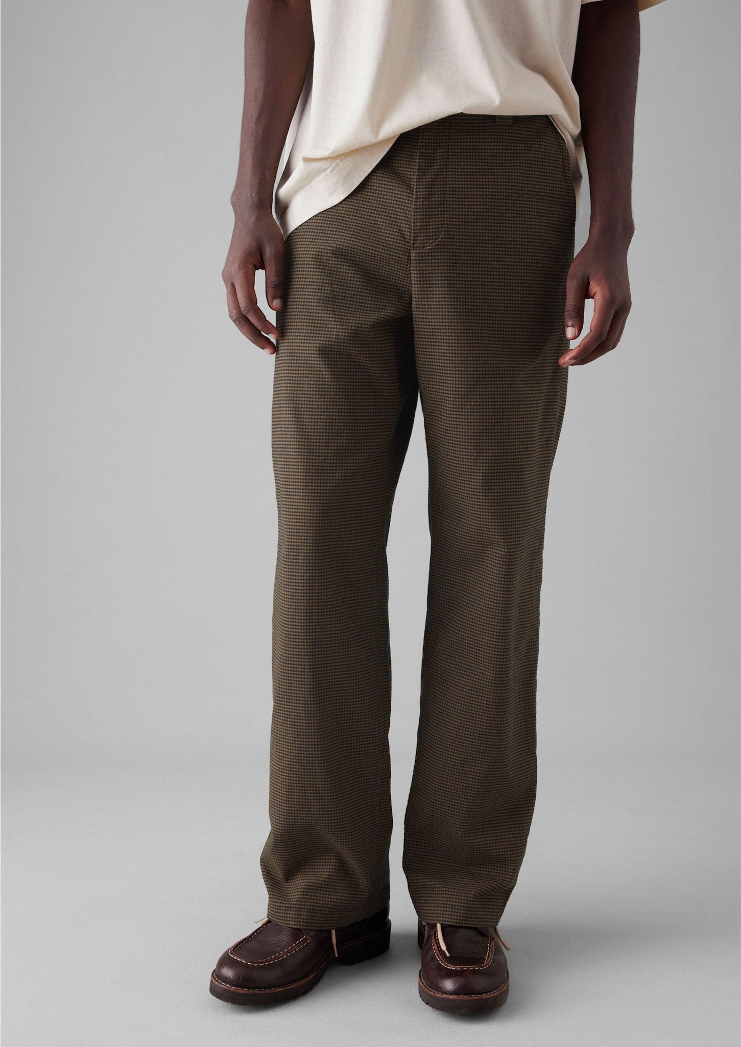 Rory Gingham Drawstring Pants | Burnt Umber