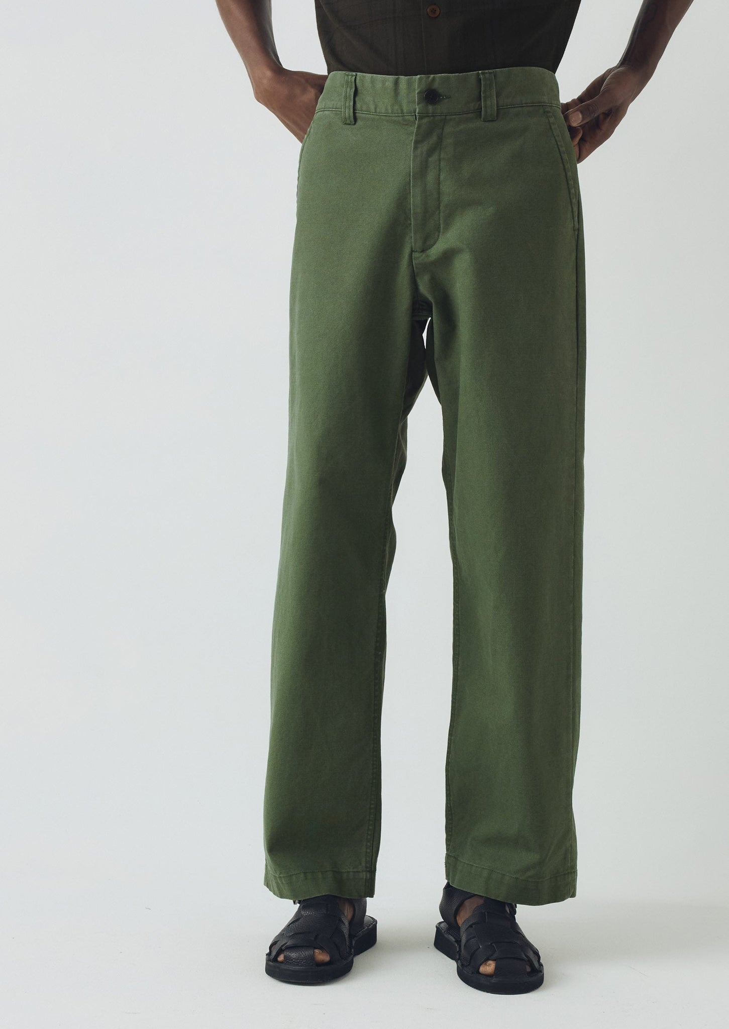 Rory Cotton Canvas Pants | Balsam Green
