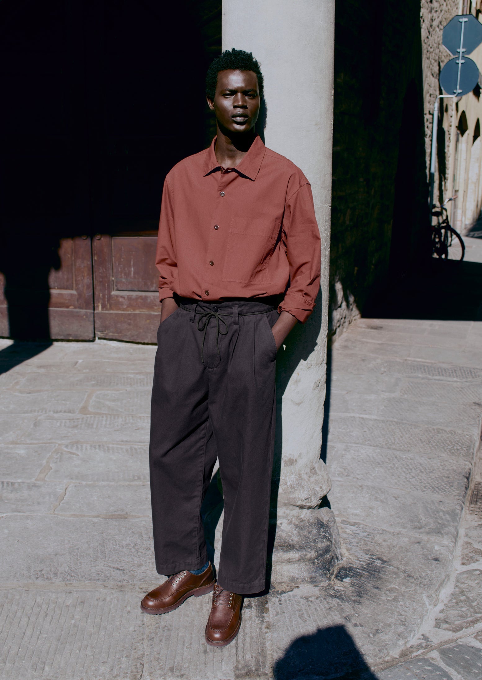 Bill Cotton Canvas Wide Leg Pants | Soft Black | TOAST