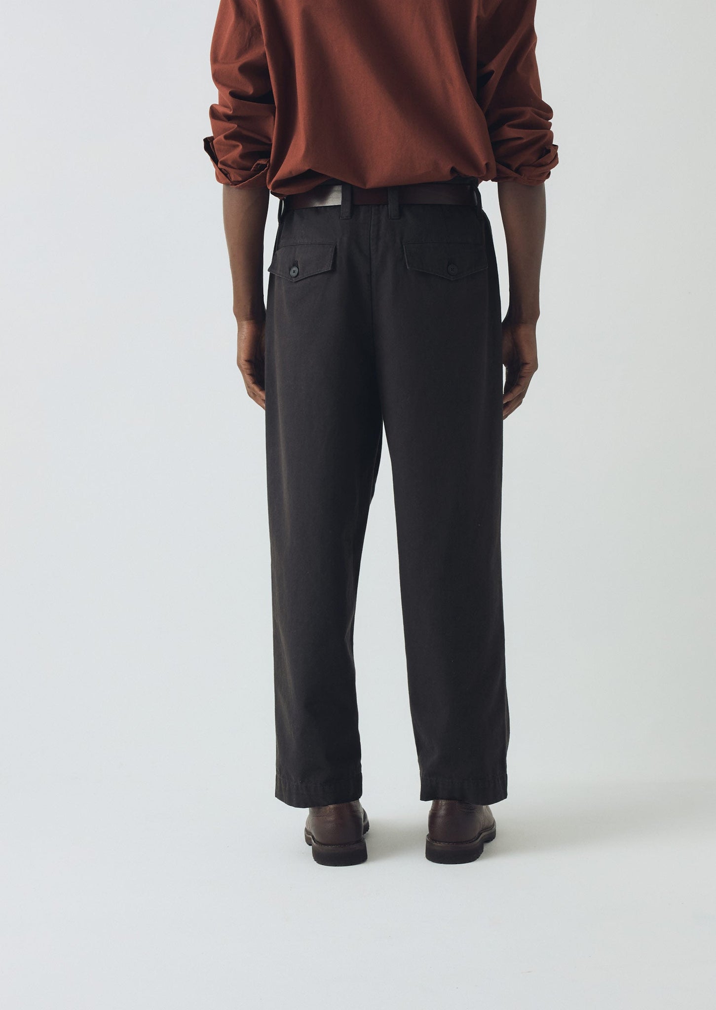 Bill Cotton Canvas Wide Leg Pants | Soft Black