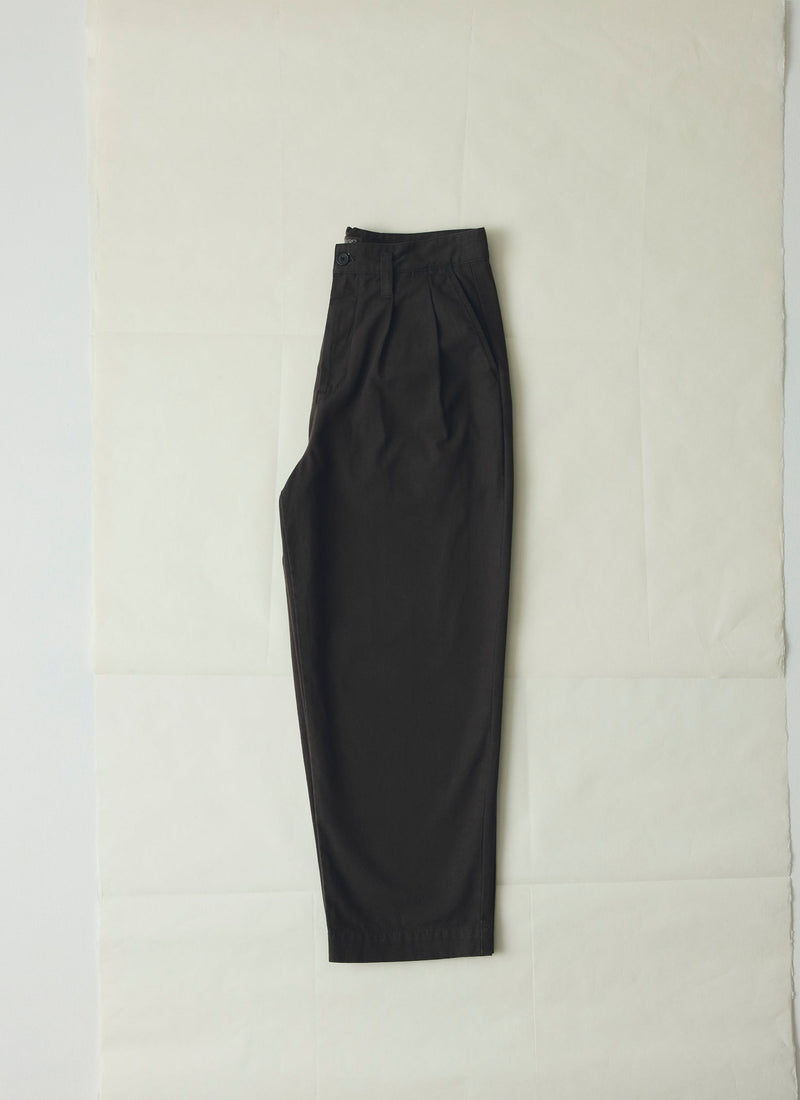 Bill Cotton Canvas Wide Leg Pants | Soft Black