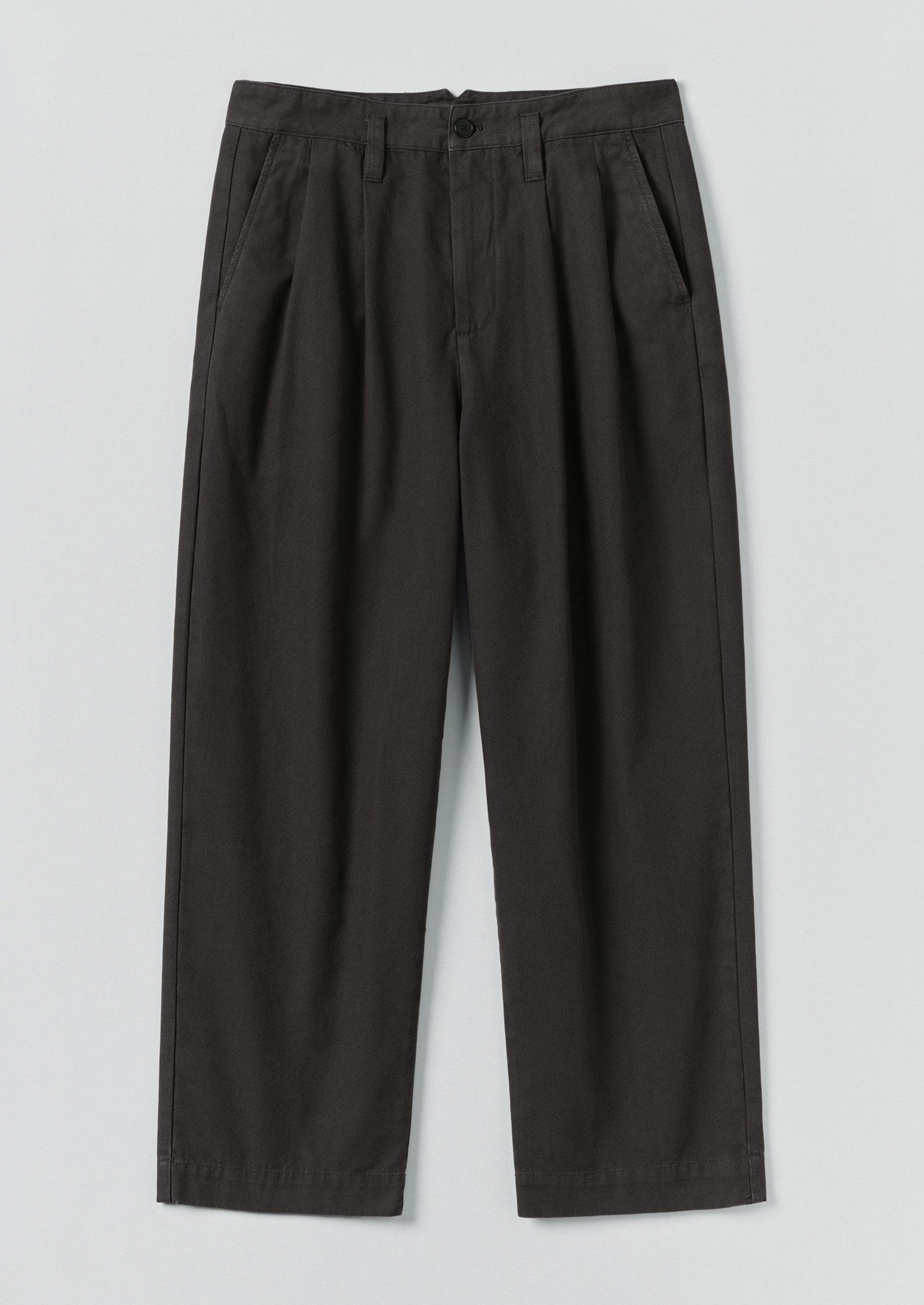 Bill Cotton Canvas Wide Leg Pants | Soft Black