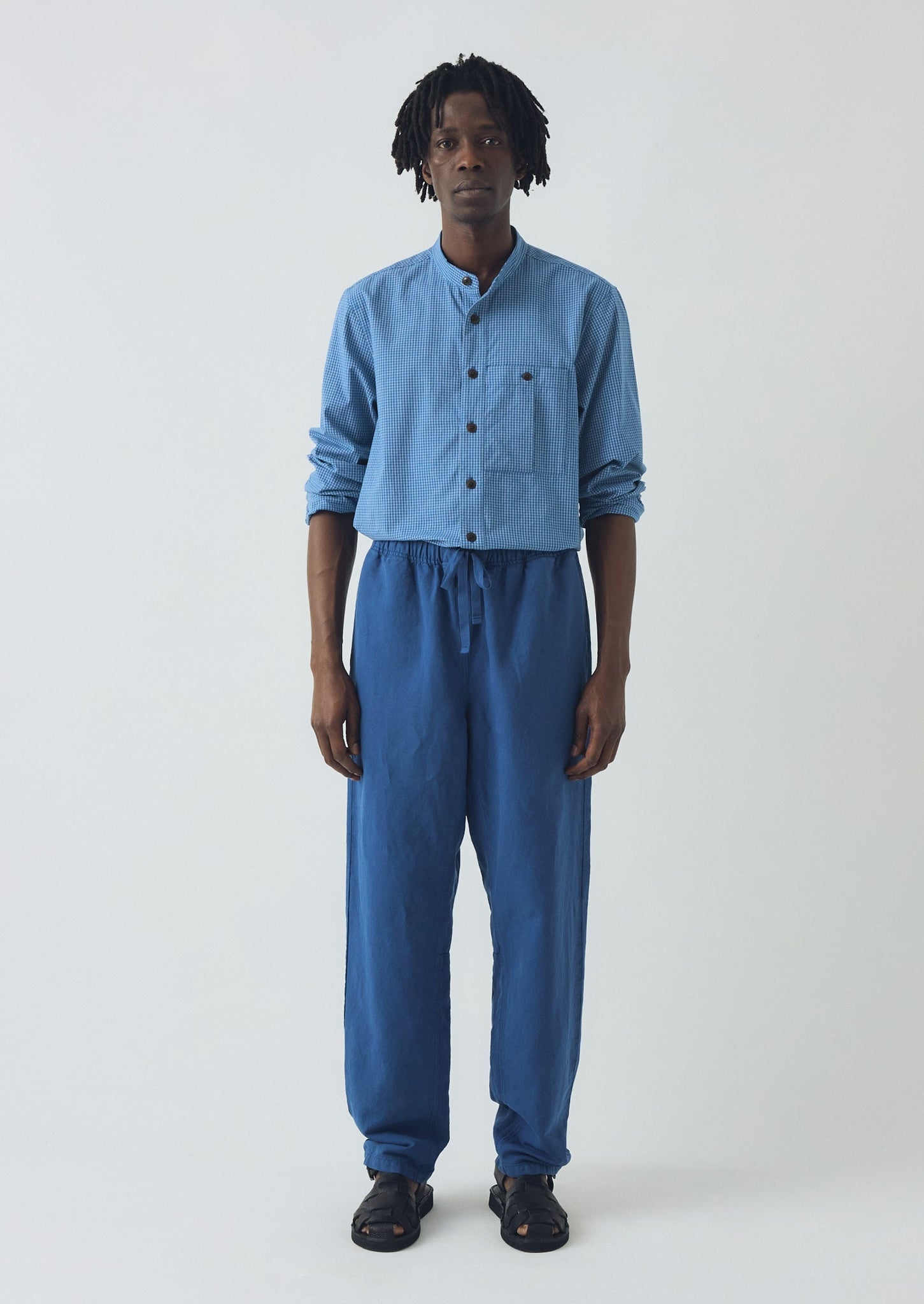 Alfie Garment Dyed Herringbone Pants | Delft