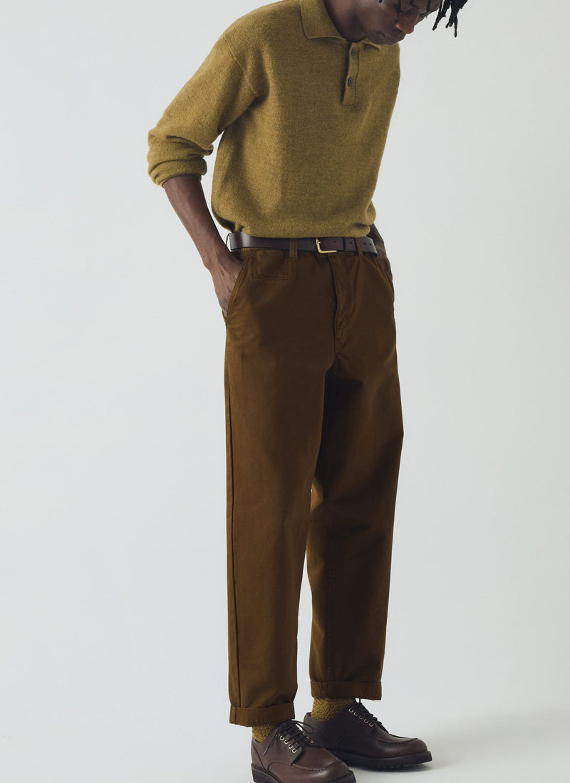 Garment Dyed Cotton Twill Pants | Bronze