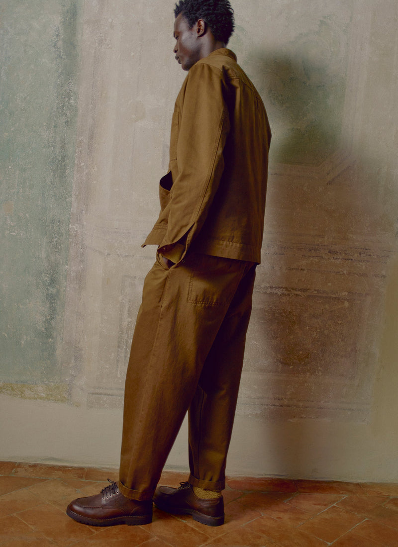 Garment Dyed Cotton Twill Pants | Bronze