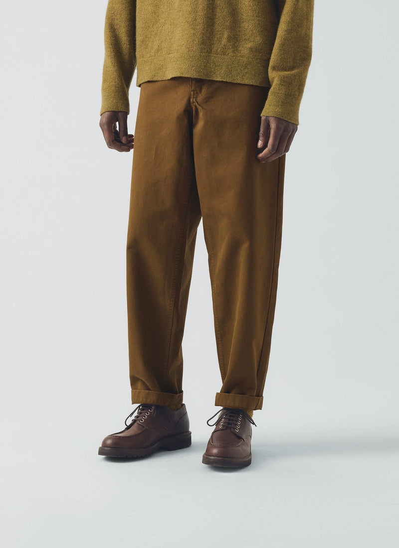 Garment Dyed Cotton Twill Pants | Bronze