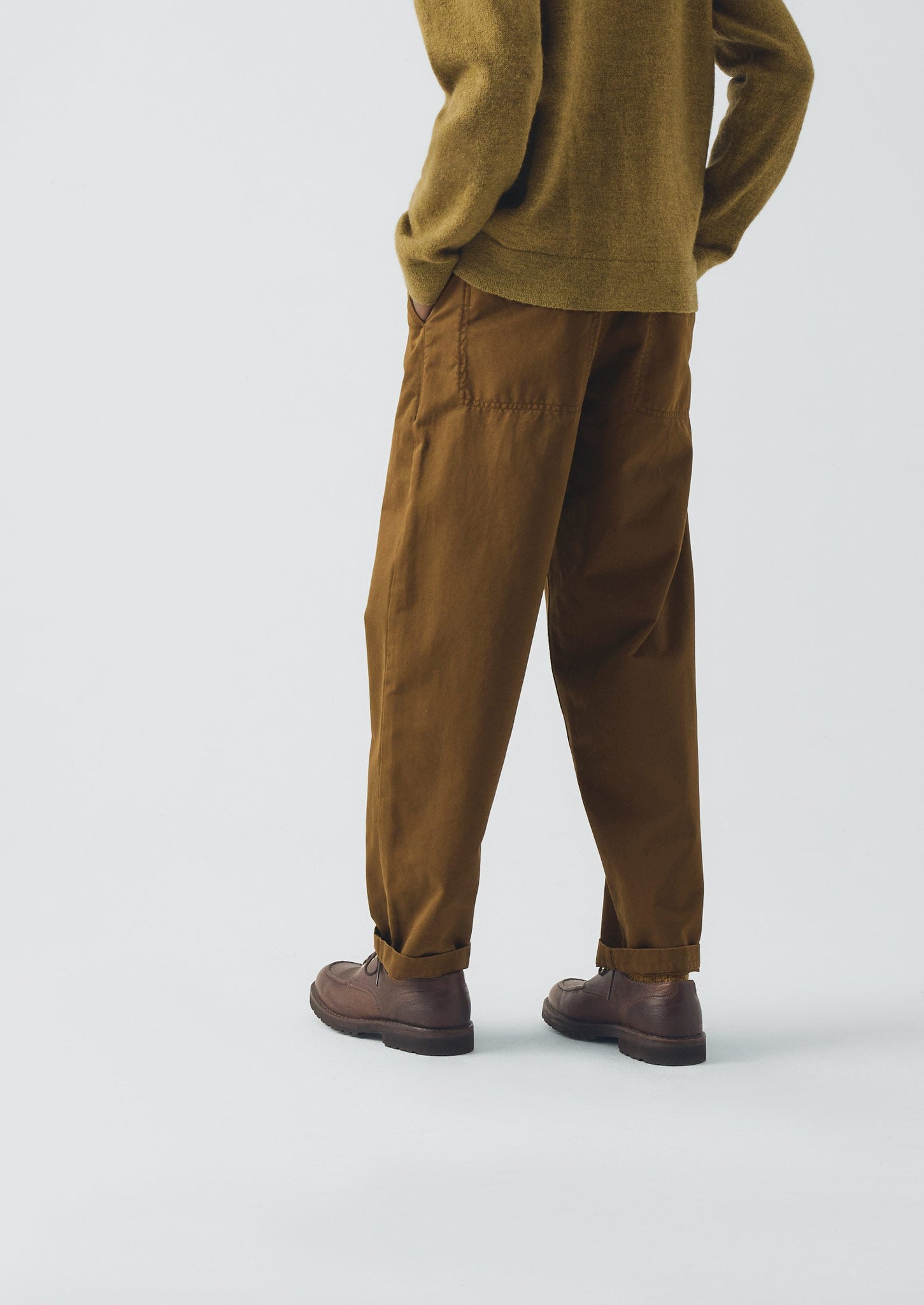 Garment Dyed Cotton Twill Pants | Bronze