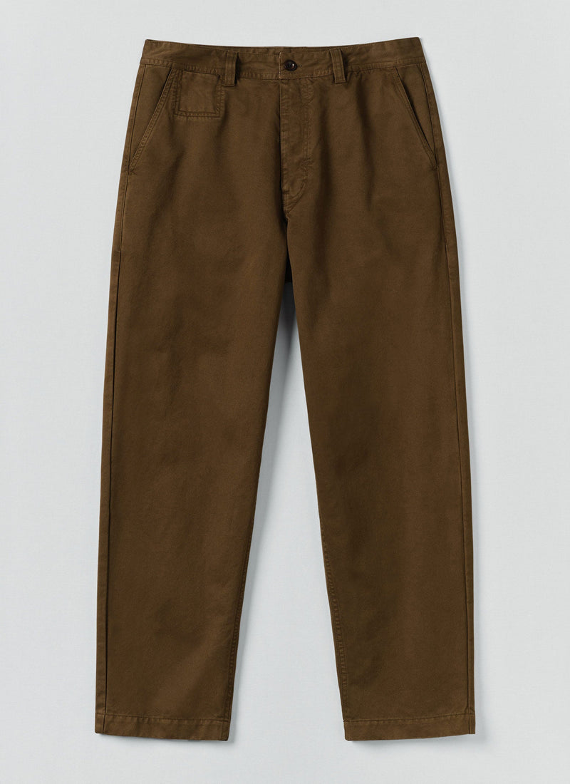 Garment Dyed Cotton Twill Pants | Bronze