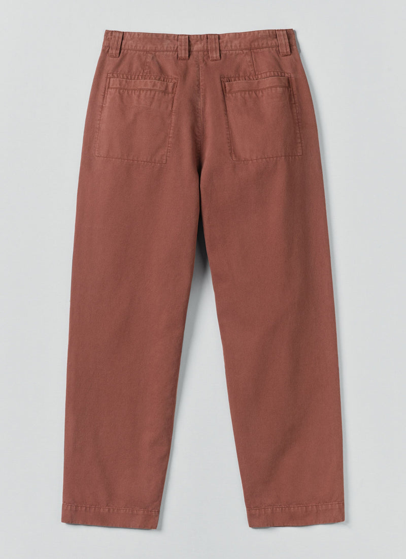 Otto Cotton Herringbone Pleat Pants | Cacao