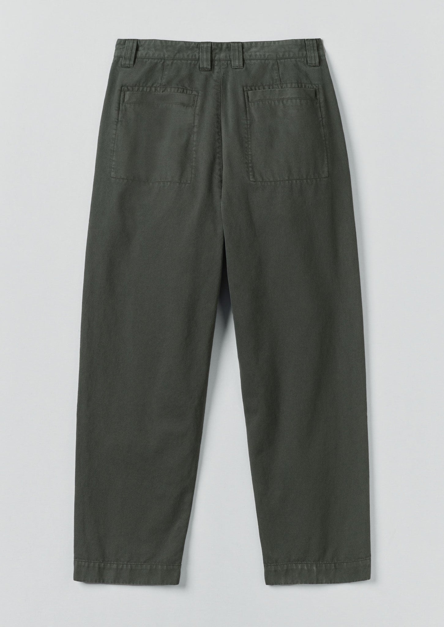 Otto Cotton Herringbone Pleat Pants | Dark Mineral Green