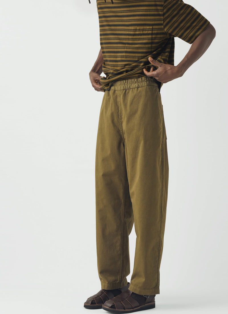 Gabriel Garment Dyed Cotton Twill Pants | Khaki