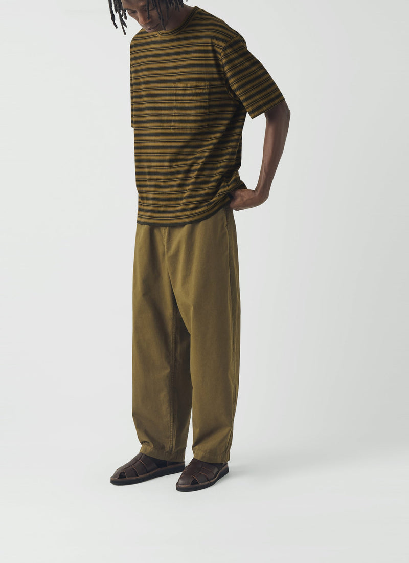 Gabriel Garment Dyed Cotton Twill Pants | Khaki