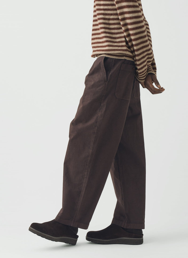 Gabriel Garment Dyed Cotton Twill Pants | Dark Cocoa