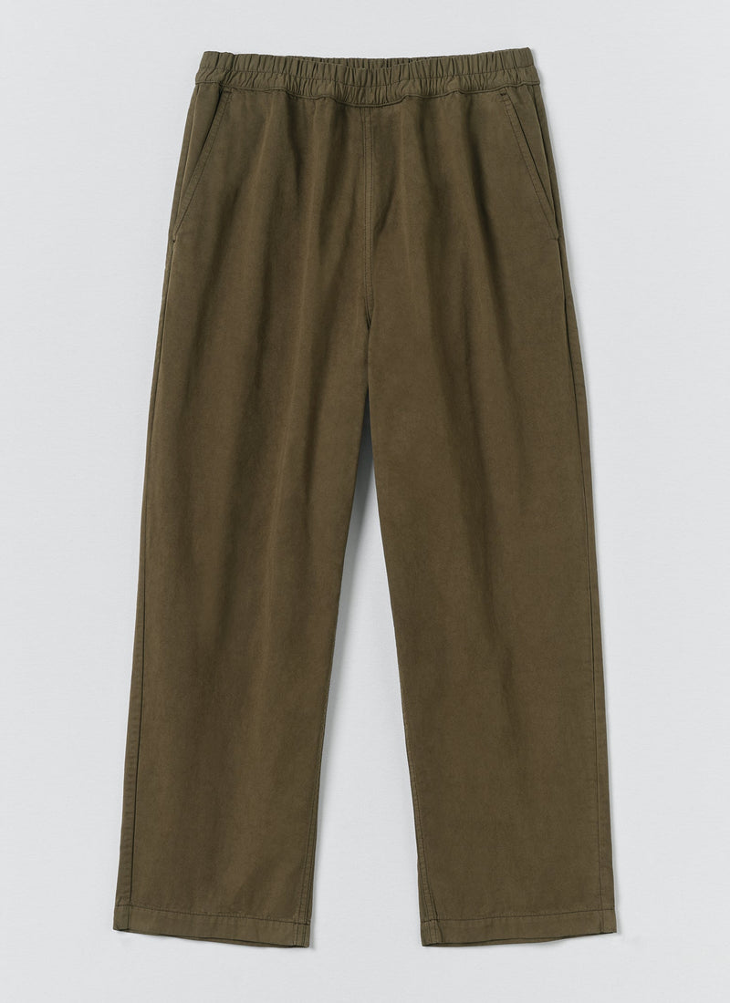 Gabriel Garment Dyed Cotton Twill Pants | Khaki