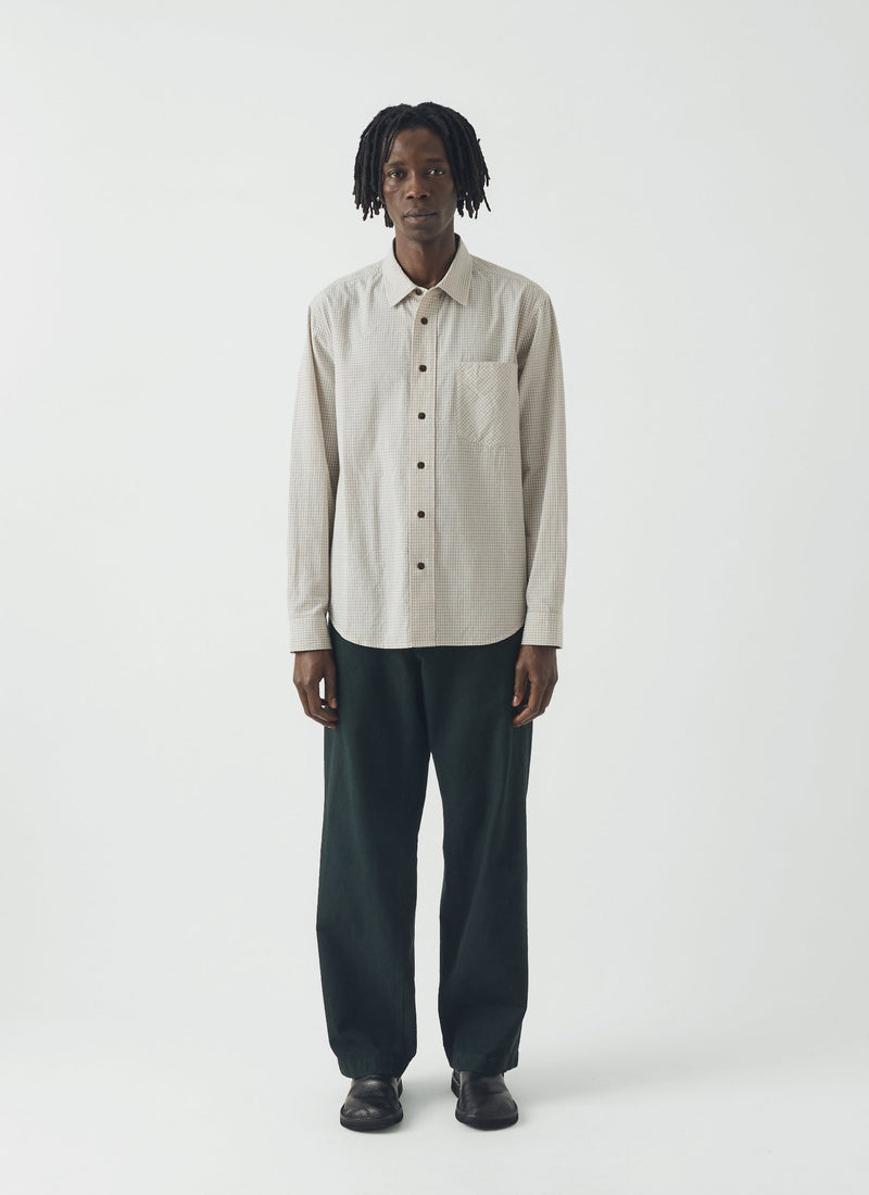 Rory Overdyed Micro Houndstooth Cotton Pants | Oil Green