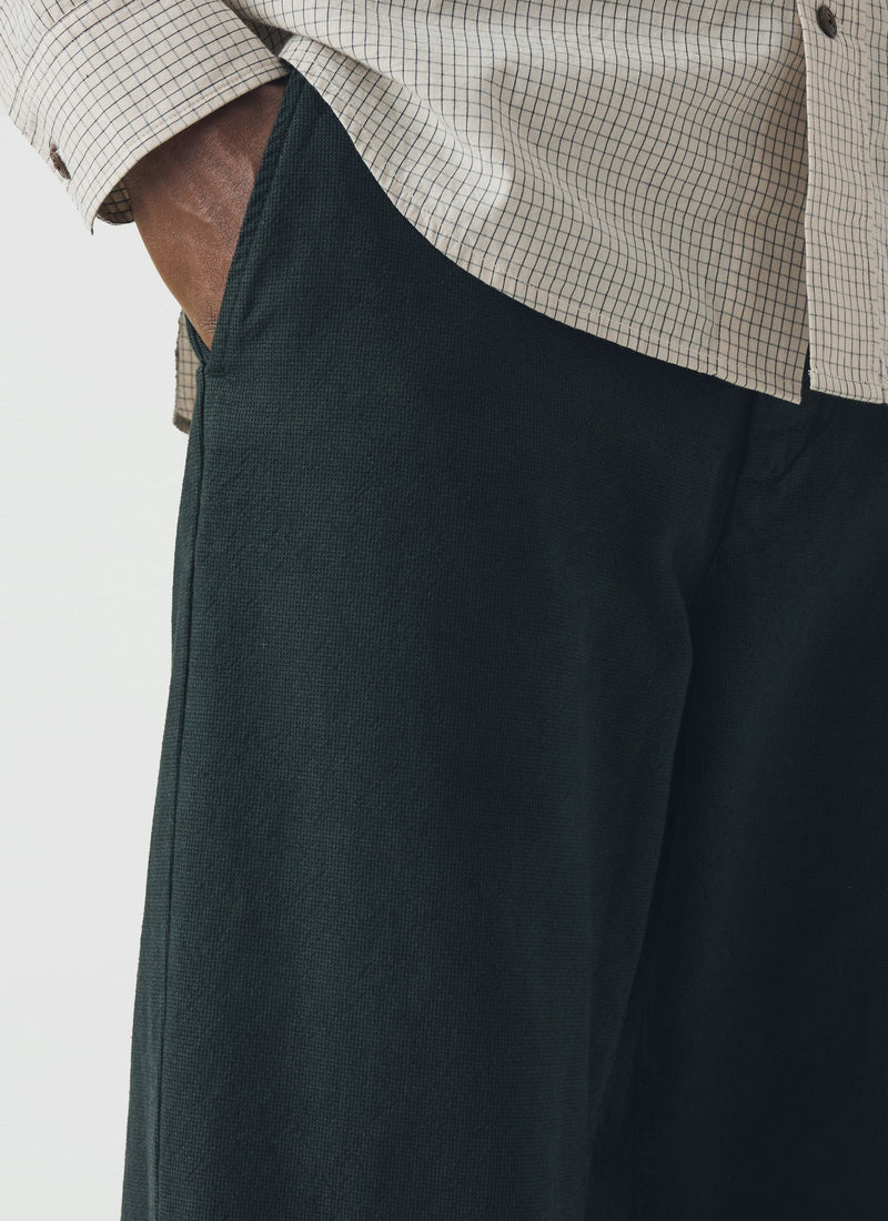 Rory Overdyed Micro Houndstooth Cotton Pants | Oil Green
