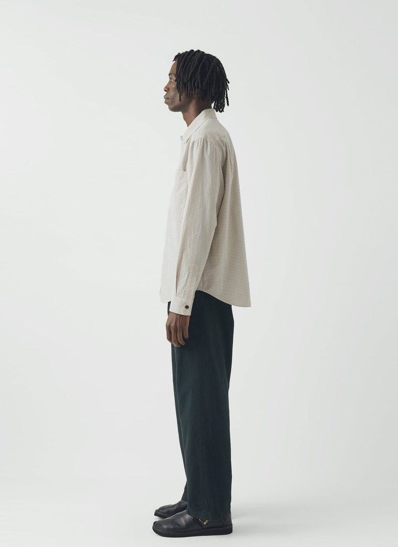 Rory Overdyed Micro Houndstooth Cotton Pants | Oil Green