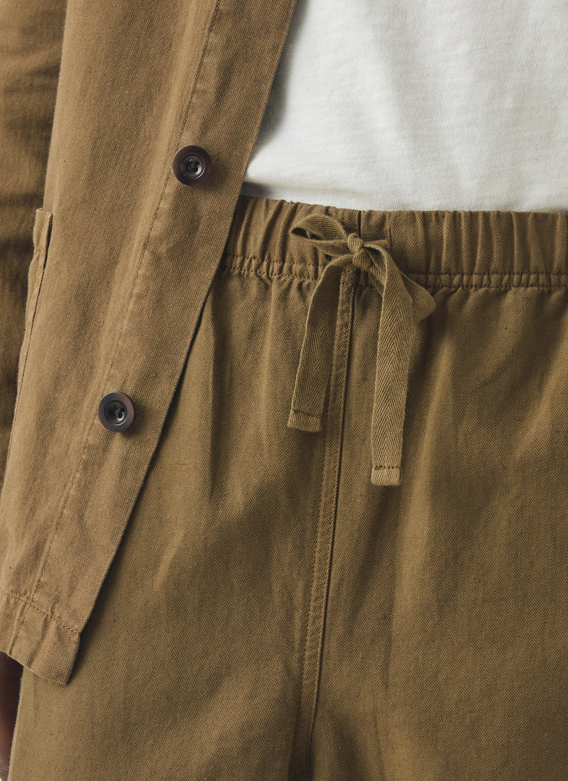 Alfie Garment Dyed Herringbone Pants | Woodland Green