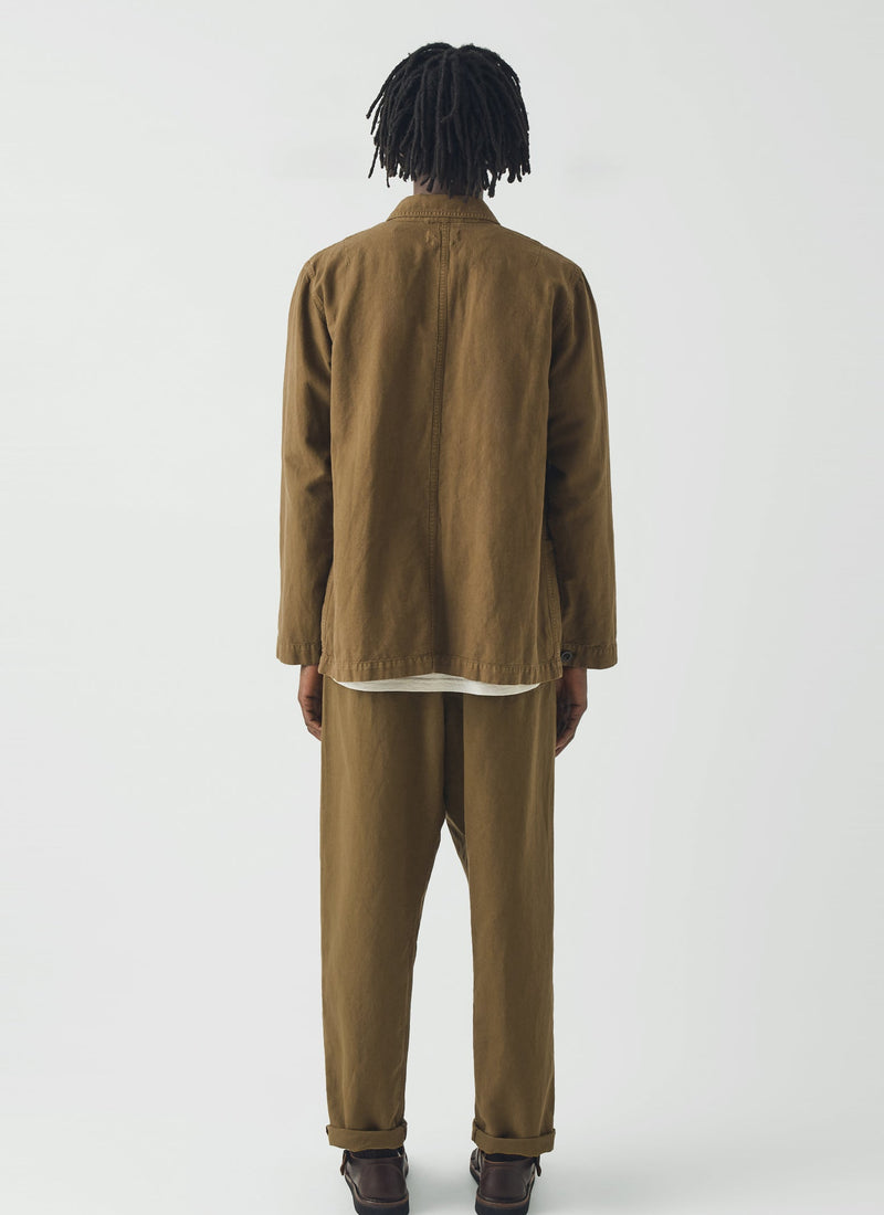 Alfie Garment Dyed Herringbone Pants | Woodland Green