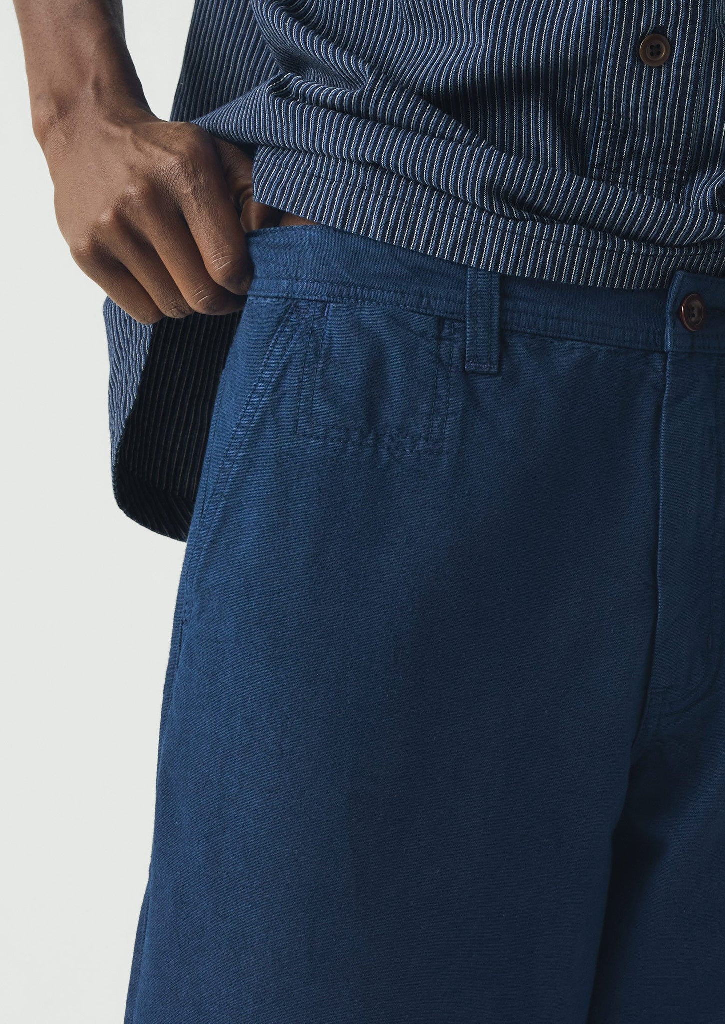 Elliot Garment Dyed Cotton Canvas Pants | Uniform Blue