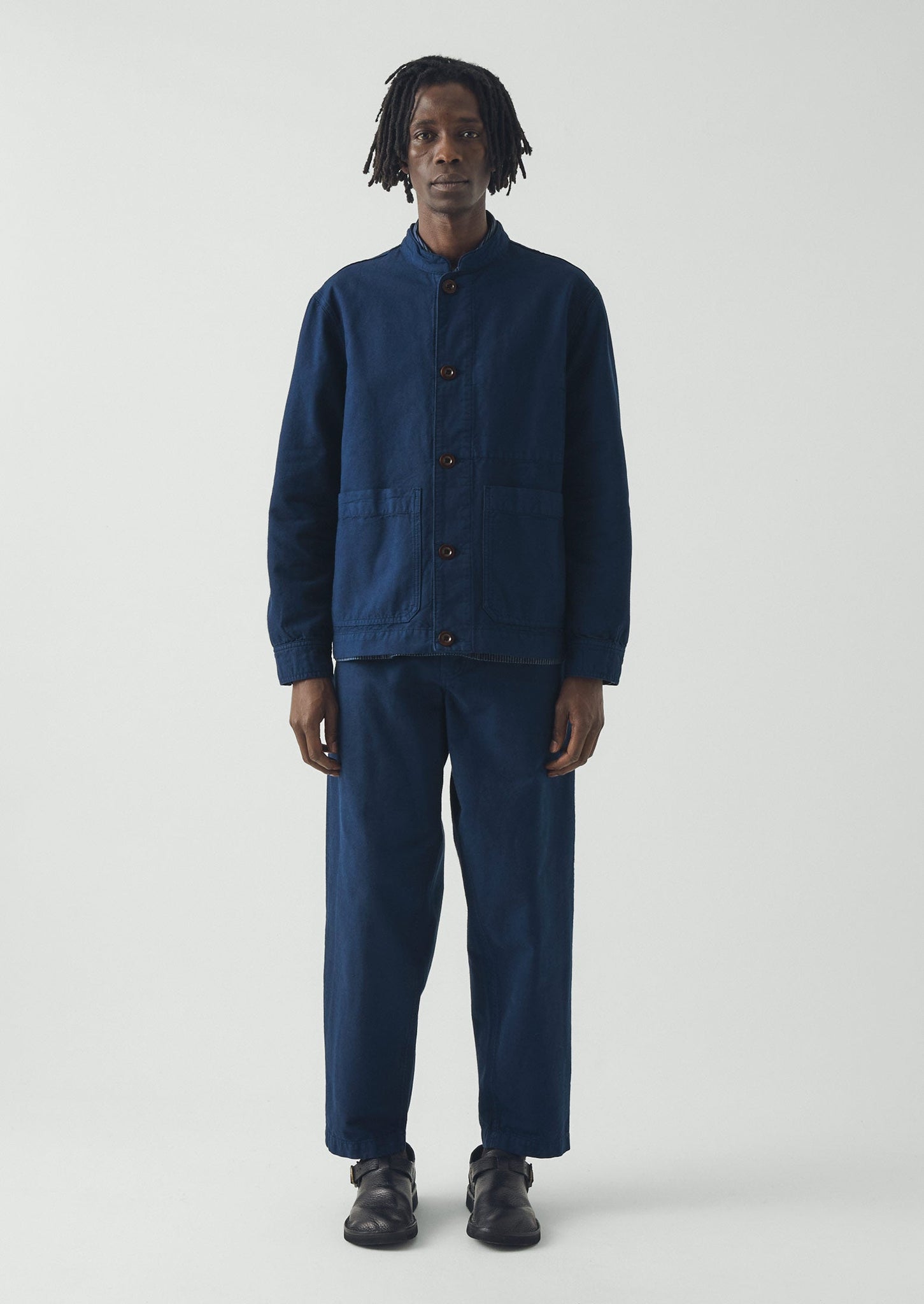 Elliot Garment Dyed Cotton Canvas Pants | Uniform Blue