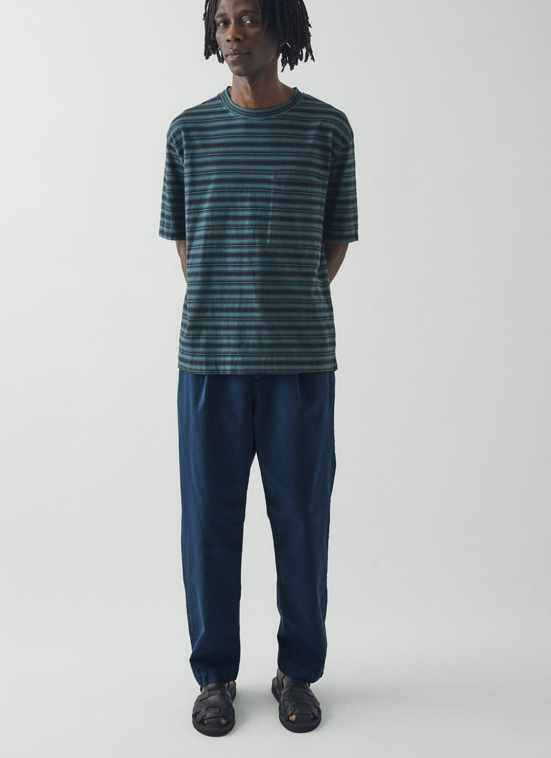 Otto Pleated Cotton Twill Pants | Smoke Blue