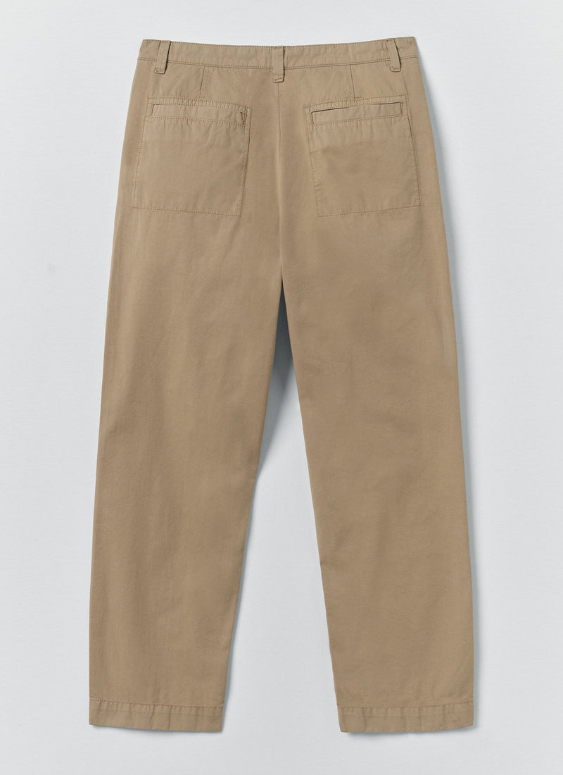 Otto Pleated Cotton Twill Pants | Oyster