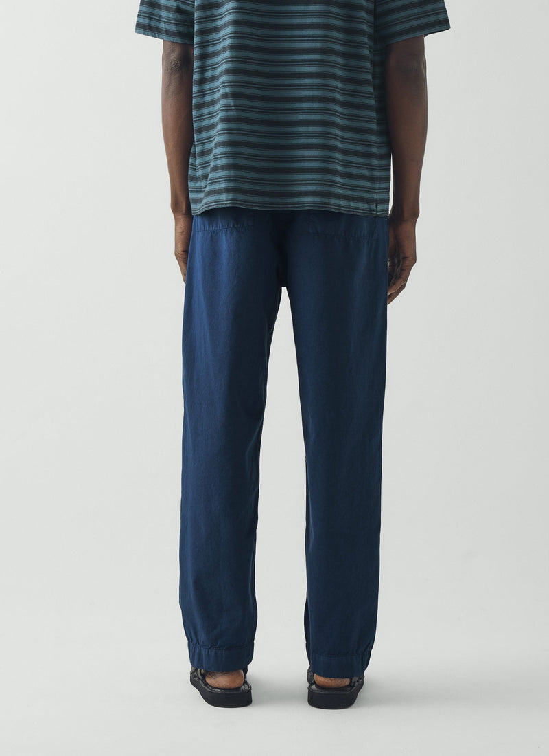 Otto Pleated Cotton Twill Pants | Smoke Blue