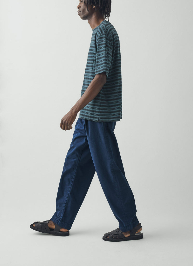 Otto Pleated Cotton Twill Pants | Smoke Blue