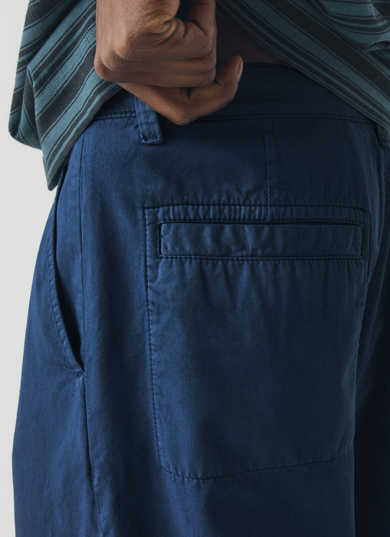 Otto Pleated Cotton Twill Pants | Smoke Blue