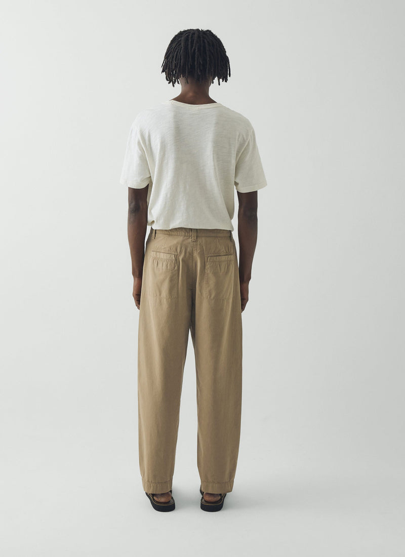 Otto Pleated Cotton Twill Pants | Oyster