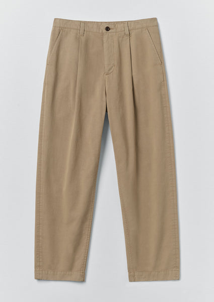 Otto Pleated Cotton Twill Pants | Oyster | TOAST