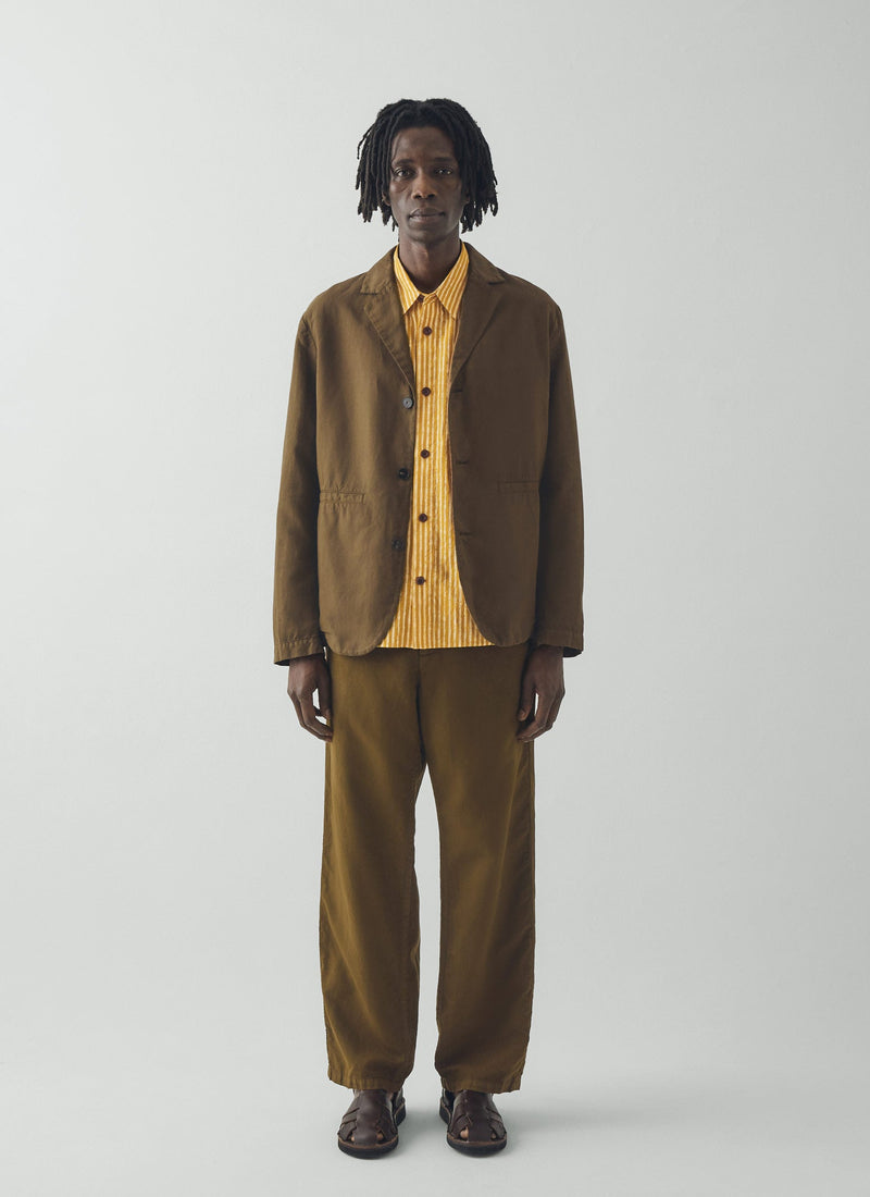 Rory Elasticated Cotton Linen Pants | Bronze Green