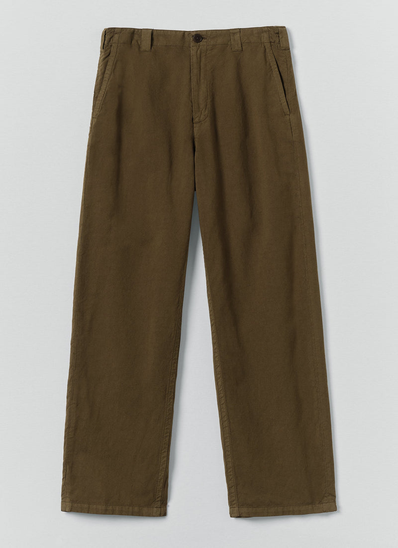 Rory Elasticated Cotton Linen Pants | Bronze Green