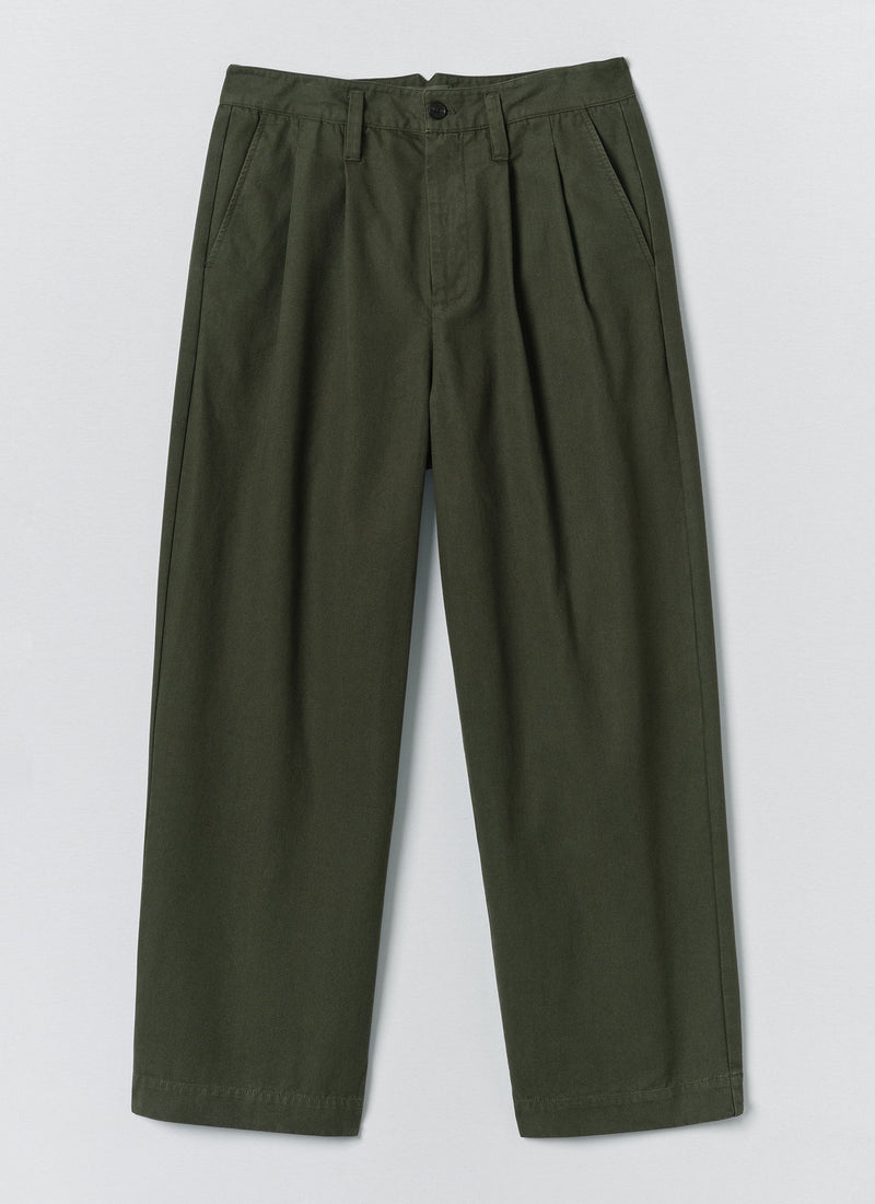 Bill Cotton Canvas Wide Leg Pants | Kale