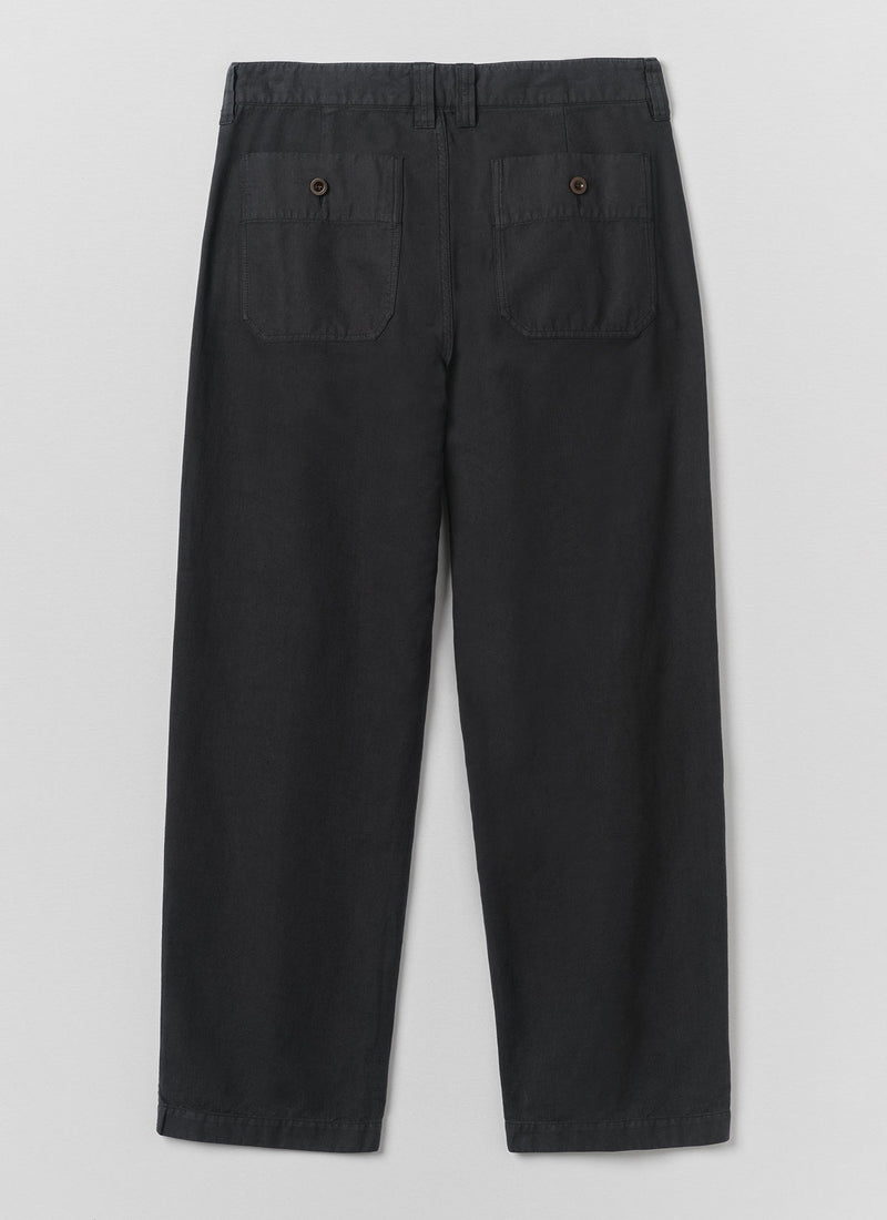 Rory Straight Leg Cotton Linen Pants | Washed Black