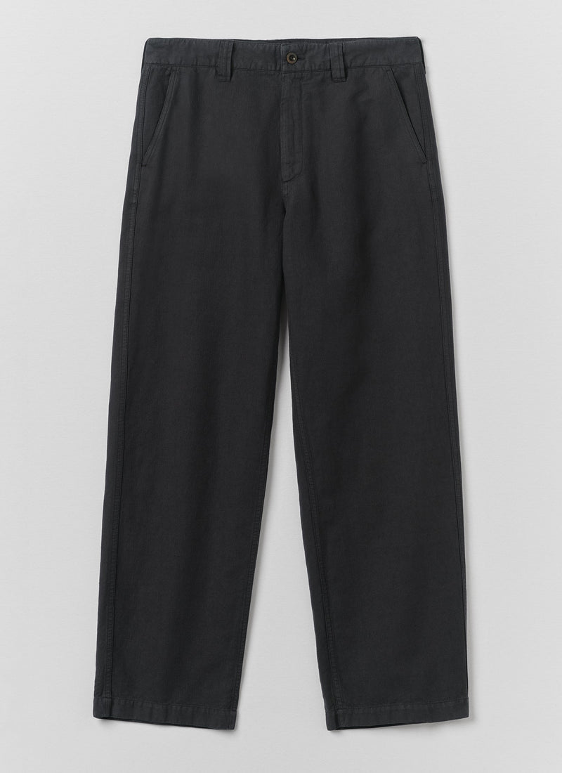 Rory Straight Leg Cotton Linen Pants | Washed Black