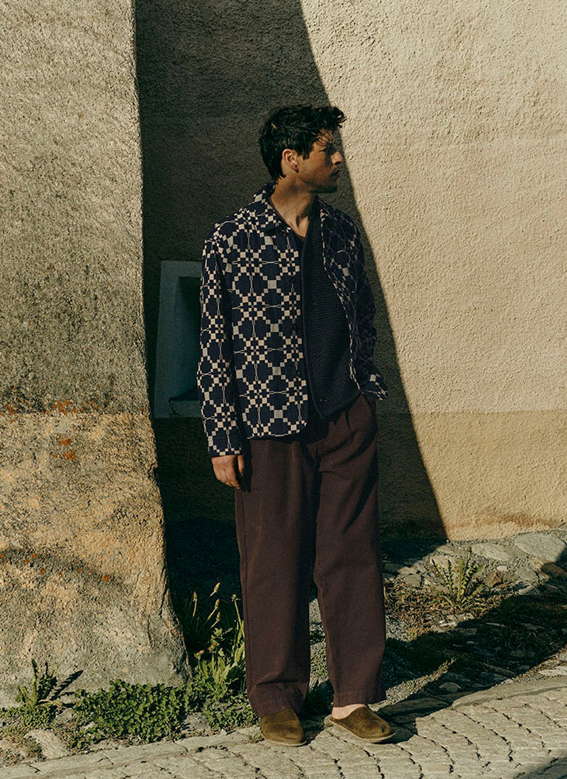 Bill Cotton Canvas Wide Leg Pants | Mahogany