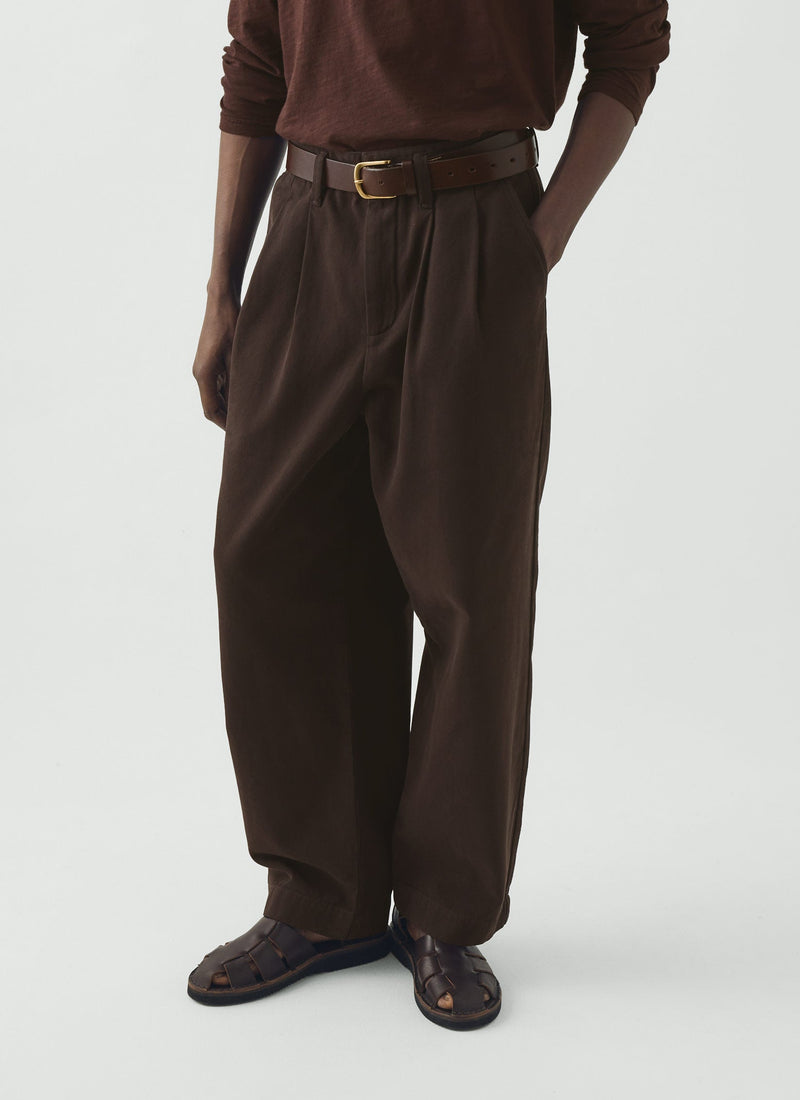 Bill Cotton Canvas Wide Leg Pants | Mahogany