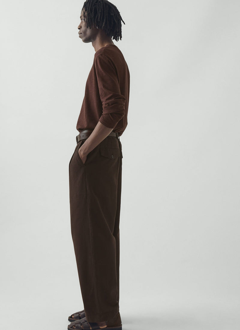 Bill Cotton Canvas Wide Leg Pants | Mahogany