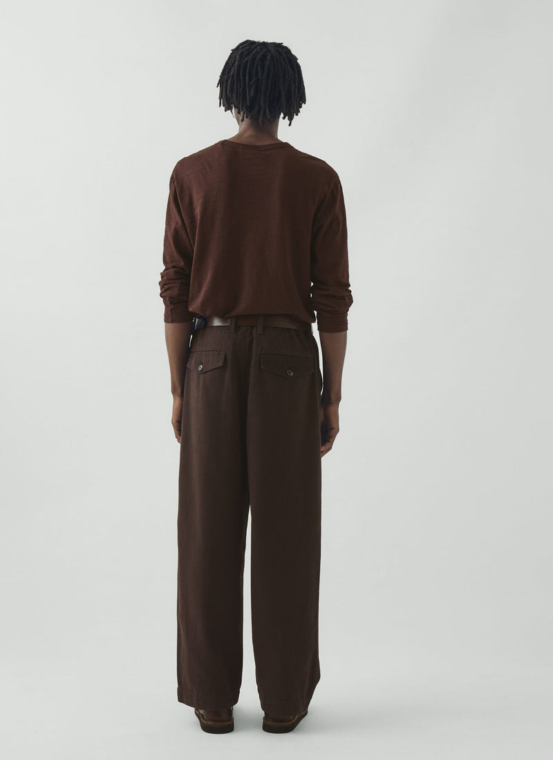 Bill Cotton Canvas Wide Leg Pants | Mahogany