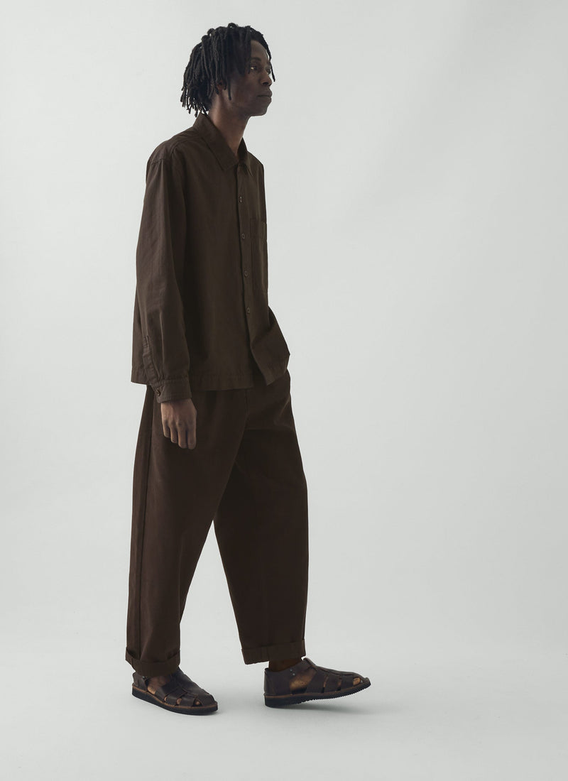 Bill Cotton Canvas Wide Leg Pants | Mahogany