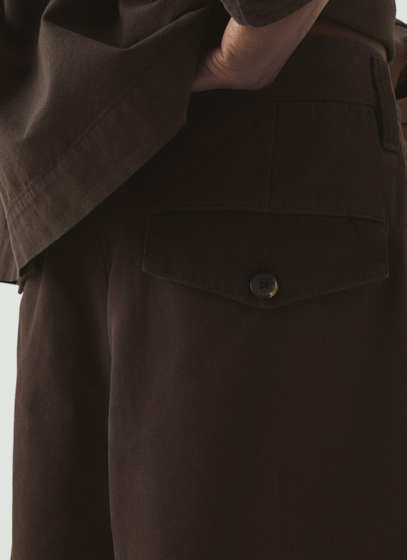 Bill Cotton Canvas Wide Leg Pants | Mahogany