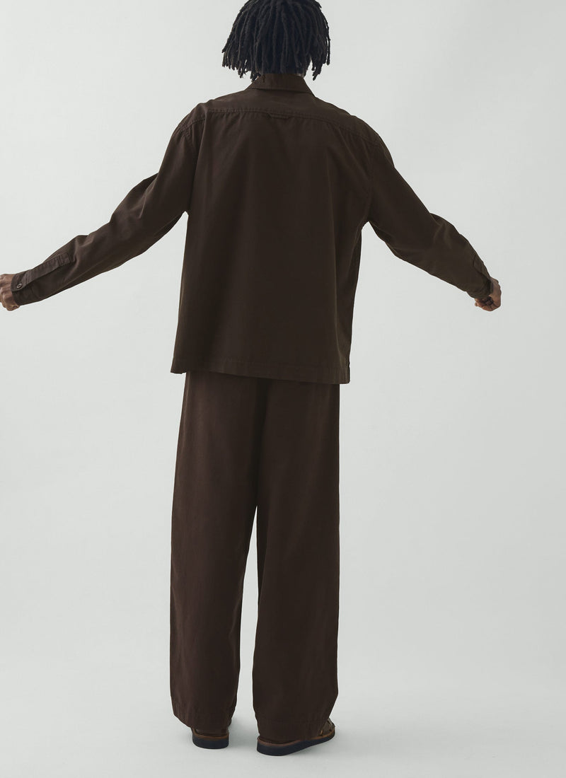 Bill Cotton Canvas Wide Leg Pants | Mahogany